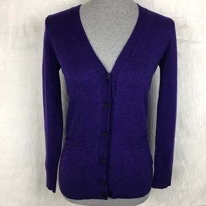 J. Crew Purple Merino Wool Cardigan